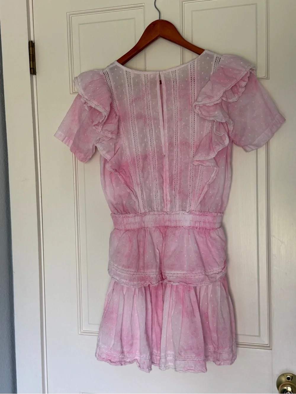 Love Shack Fancy Natasha Heritage Mini Dress Peony Pink